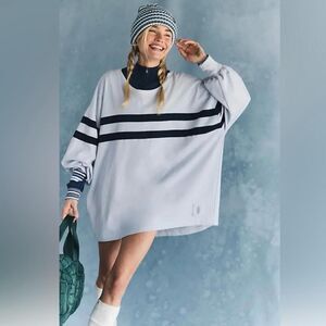 FP Movement Post Up Layer long sleeve shirt M Crewneck stripe oversized workout